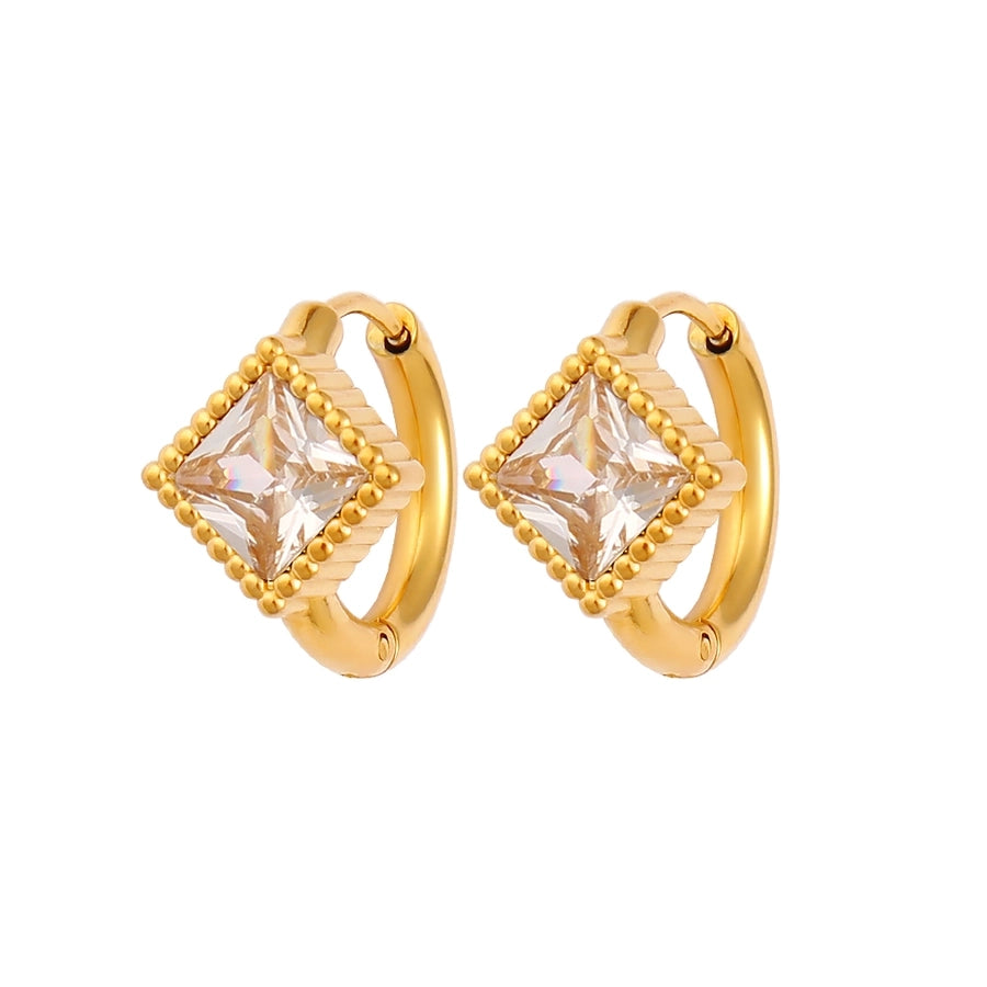 1 Pair Casual Commute Square Plating 304 Stainless Steel 316 Stainless Steel  18K Gold Plated Drop Earrings