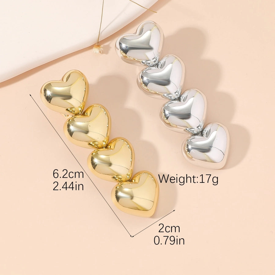 Women's Sweet Simple Style Heart Shape Alloy Plating Hair Clip
