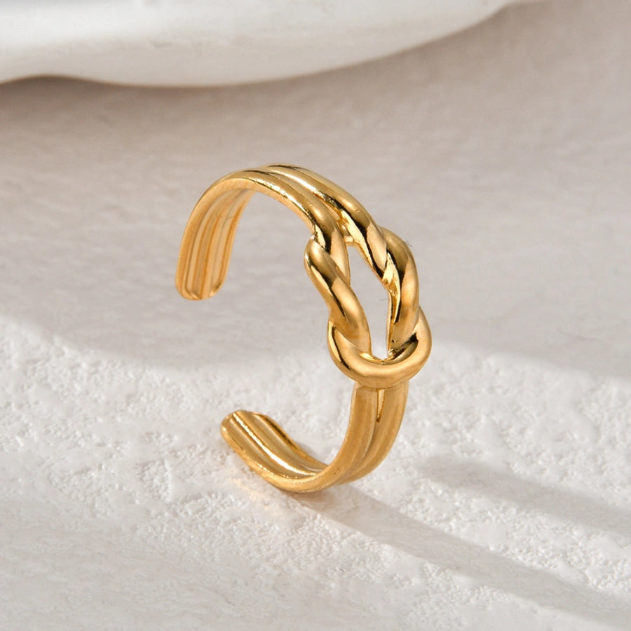 Jewelry Retro Four Leaf Clover Heart Shape 304 Stainless Steel Plating Open Rings