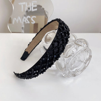 women's retro u shape plaid rhinestone