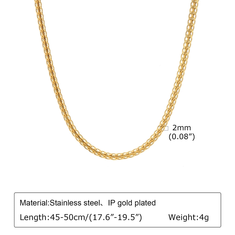 Jewelry IG Style Simple Style Solid Color 201 Stainless Steel 18K Gold Plated Handmade Necklace