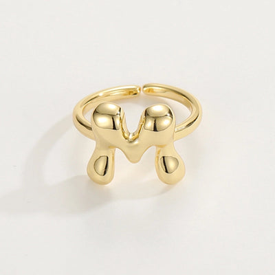 Copper Hollow Out Letter Copper Rings