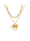 Jewelry Elegant Streetwear Bow Knot 304 Stainless Steel Plating Double Layer Necklaces