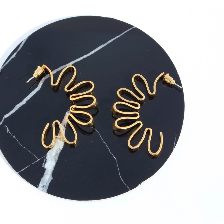 1 Pair Elegant Simple Style Geometric Brass 24K Gold Plated Ear Studs
