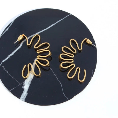1 Pair Elegant Simple Style Geometric Brass 24K Gold Plated Ear Studs