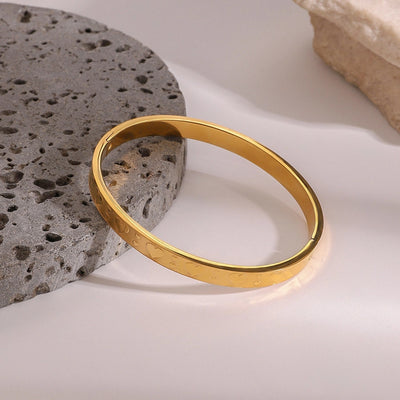 Simple Style Heart Shape 304 Stainless Steel Bangle In Bulk