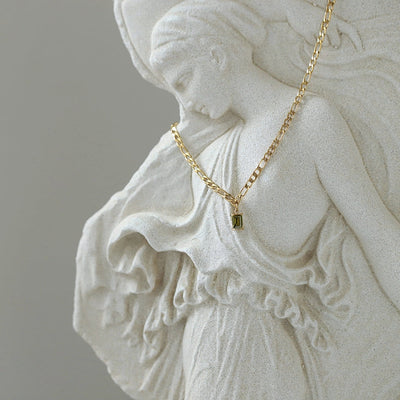 Jewelry Retro Simple Style Round Square 304 Stainless Steel Zircon Beaded Inlay Pendant Necklace