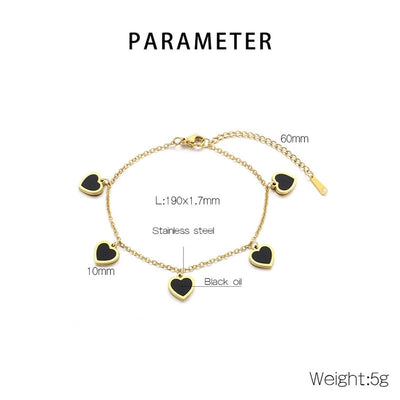 Simple Style Heart Shape 304 Stainless Steel 18K Gold Plated Bracelets In Bulk