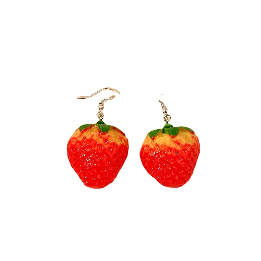 W665 Limeng Jewelry Source   Fashion New Strawberry Pendant Earrings Cute Fruit Earrings