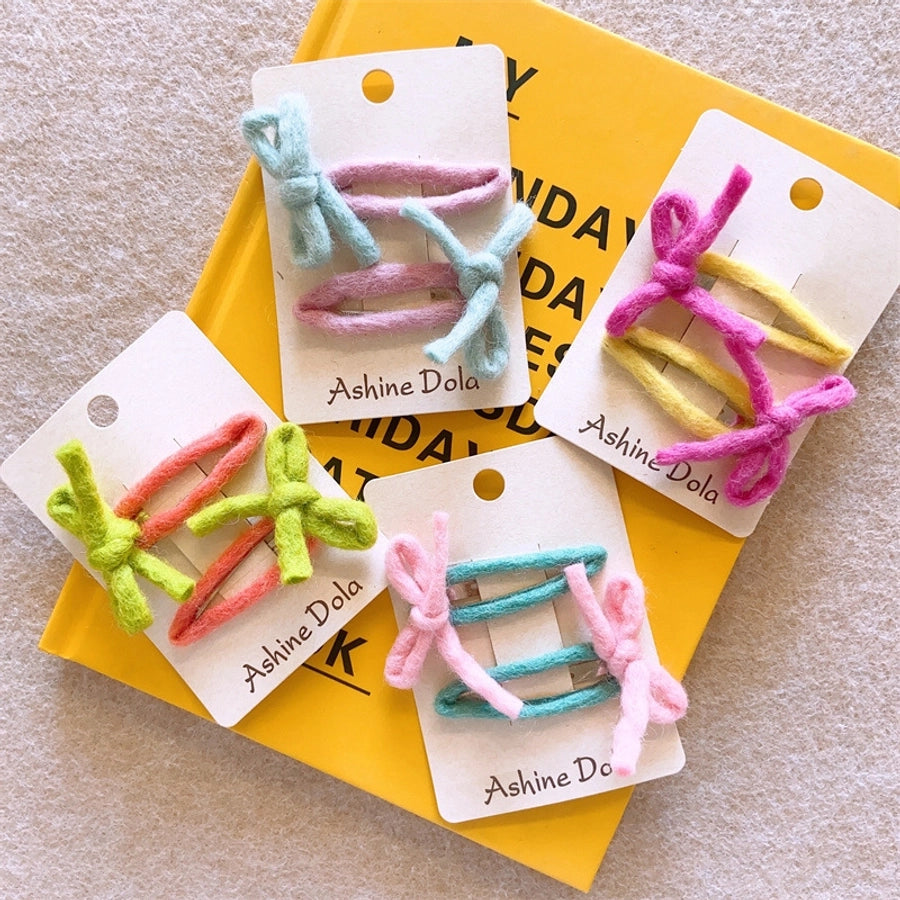 Kid'S Basic Simple Style Bow Knot Cloth Hair Clip