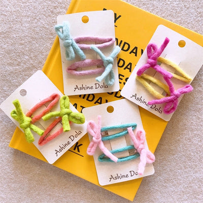 Kid'S Basic Simple Style Bow Knot Cloth Hair Clip