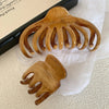 retro solid color hollow out hair claws
