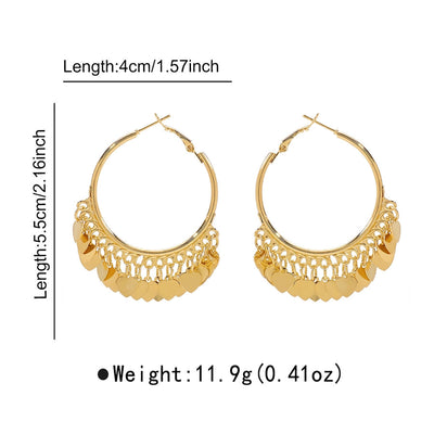 1 Pair Retro Round Star Heart Shape Plating Iron Gold Plated Earrings