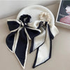 imported hair accessories simple sweet black and white bow hair band hair tie silk scarf headband temperament ribbon hair ring