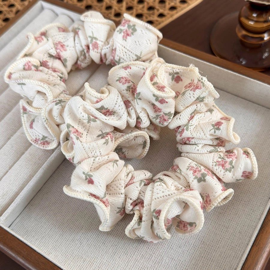 Women's Casual Elegant Cute Flower Cloth Hair Tie