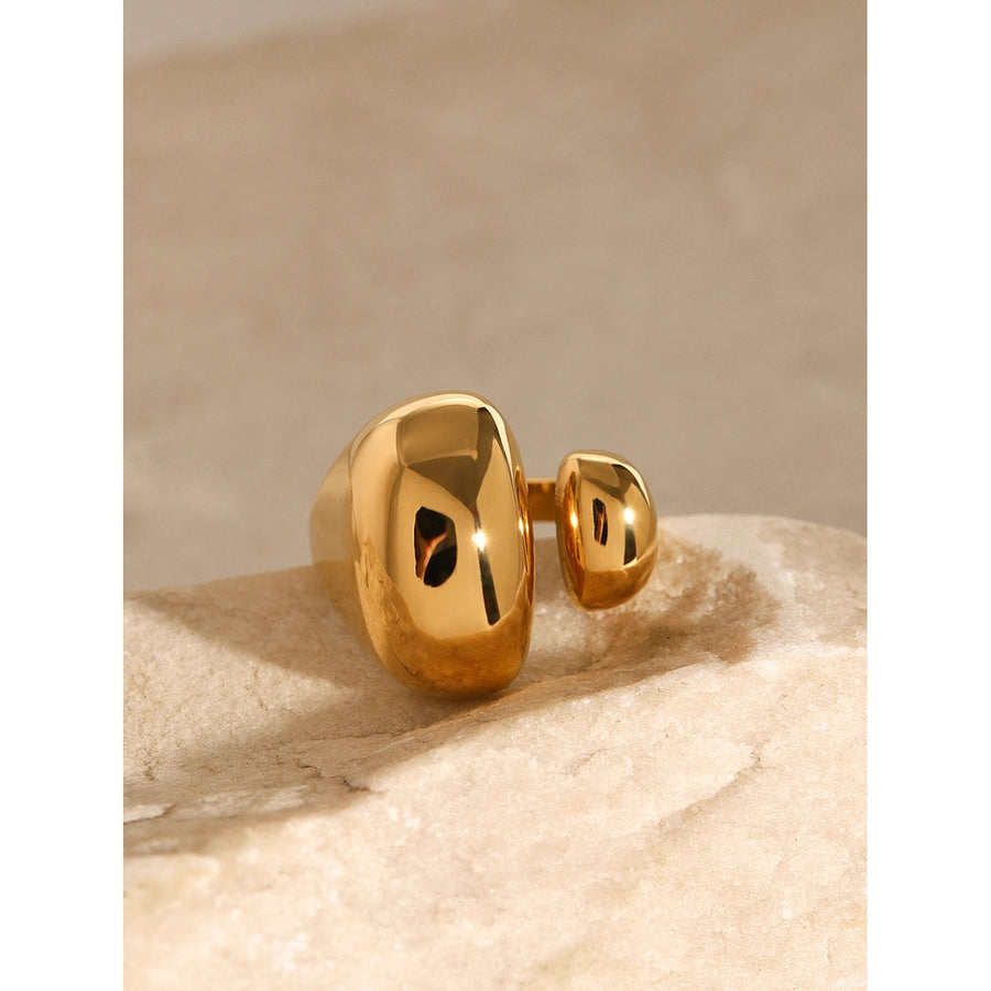 Jewelry Elegant Luxurious Classic Style Solid Color 304 Stainless Steel Open Rings