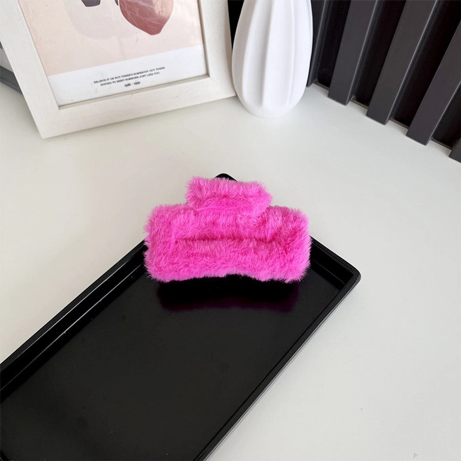 Women's Simple Style Solid Color PC Plush Hair Claws