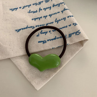 Women's Cute Simple Style Heart Shape Resin Hair Tie