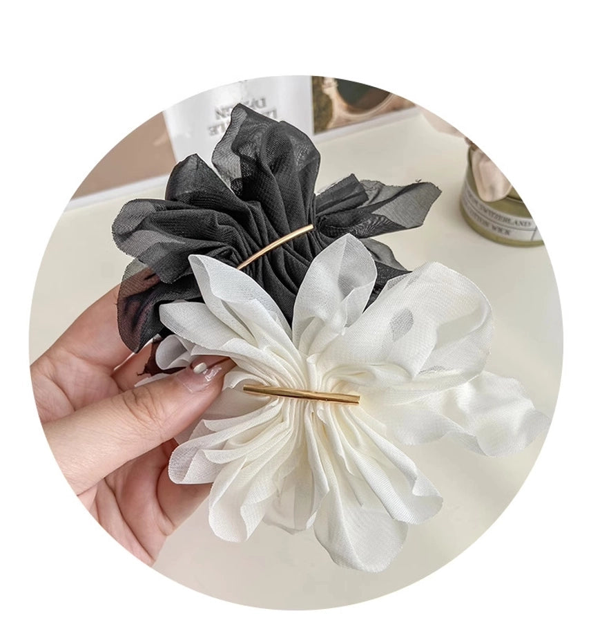 Super Fairy Elegant Chiffon Flower Hairpin Summer Back Head Ponda Tail Clip Headwear Advanced Sense Simple  Hair Accessories