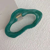 simple style irregular solid color plastic resin hollow out hair claws