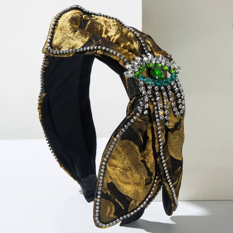 Women's Elegant Glam Luxurious Bow Knot Alloy Cloth Inlay Glass Hair Band
