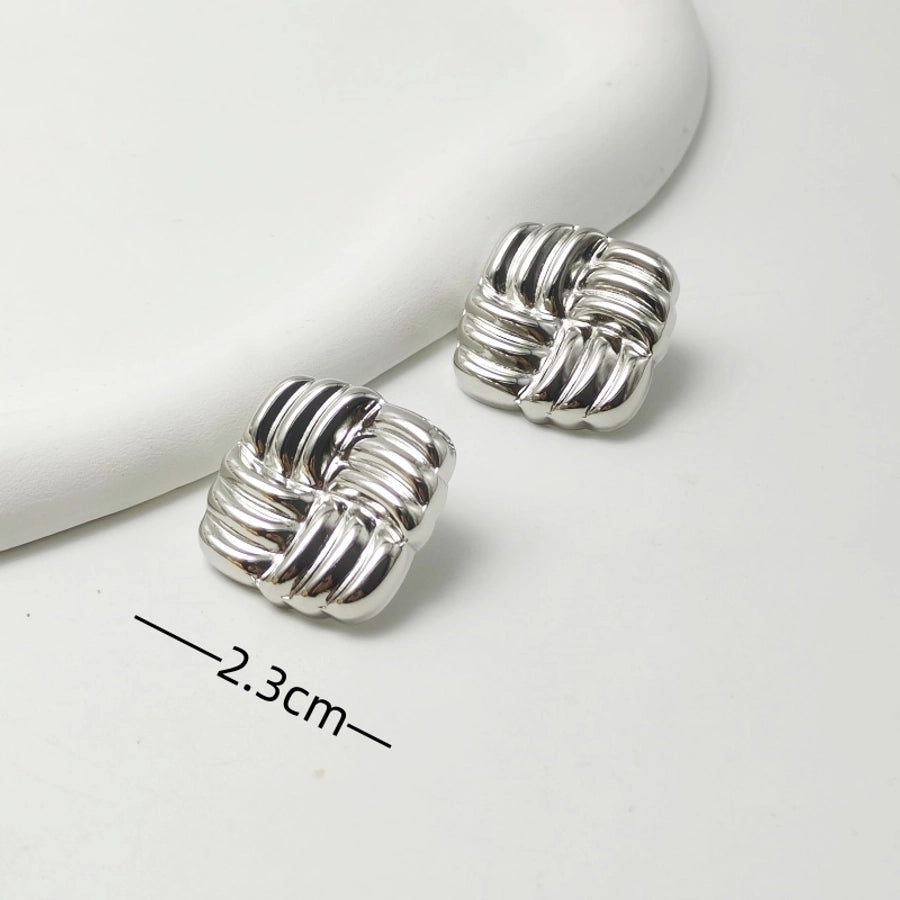 1 Pair Elegant Simple Style Commute Stripe Side Stripe 304 Stainless Steel 18K Gold Plated Ear Studs