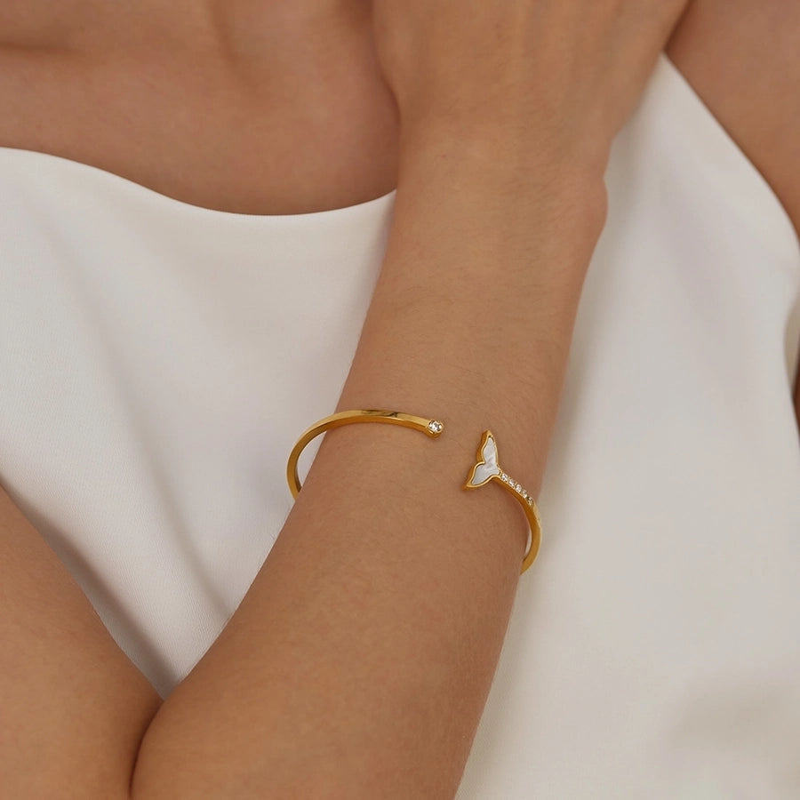 IG Style Simple Style Commute Fish Tail 304 Stainless Steel Bangle In Bulk