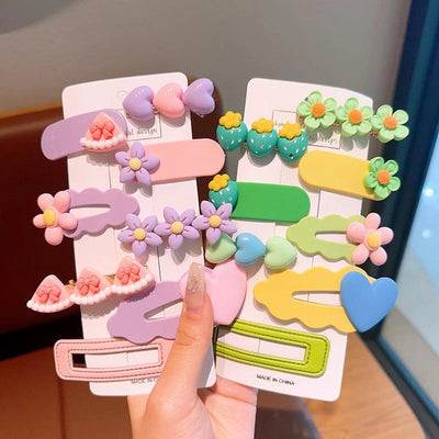 sweet heart shape flower bow knot plastic resin hair clip