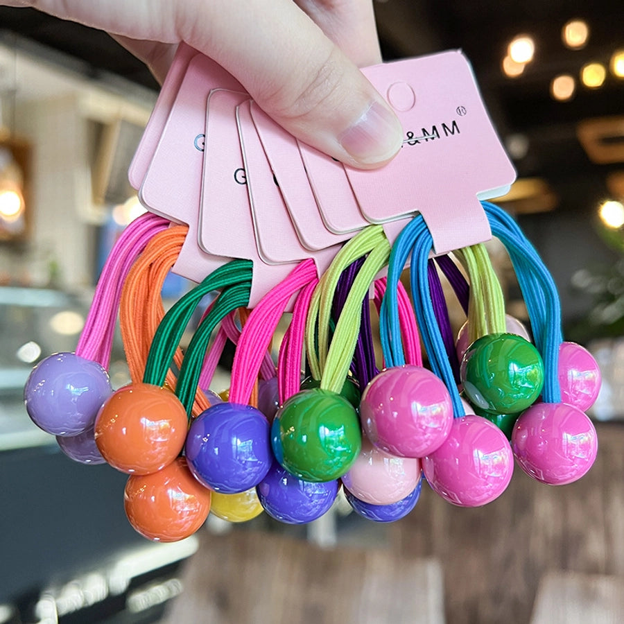 Kid'S Cute Simple Style Color Block Arylic Hair Tie