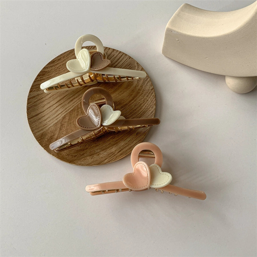 Women's IG Style Sweet Heart Shape Alloy Hair Claws