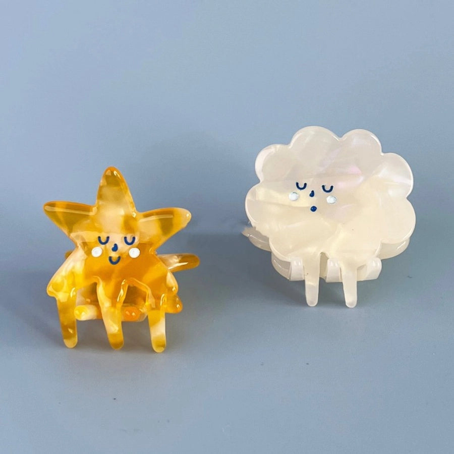 simple style clouds star arylic hollow out hair claws