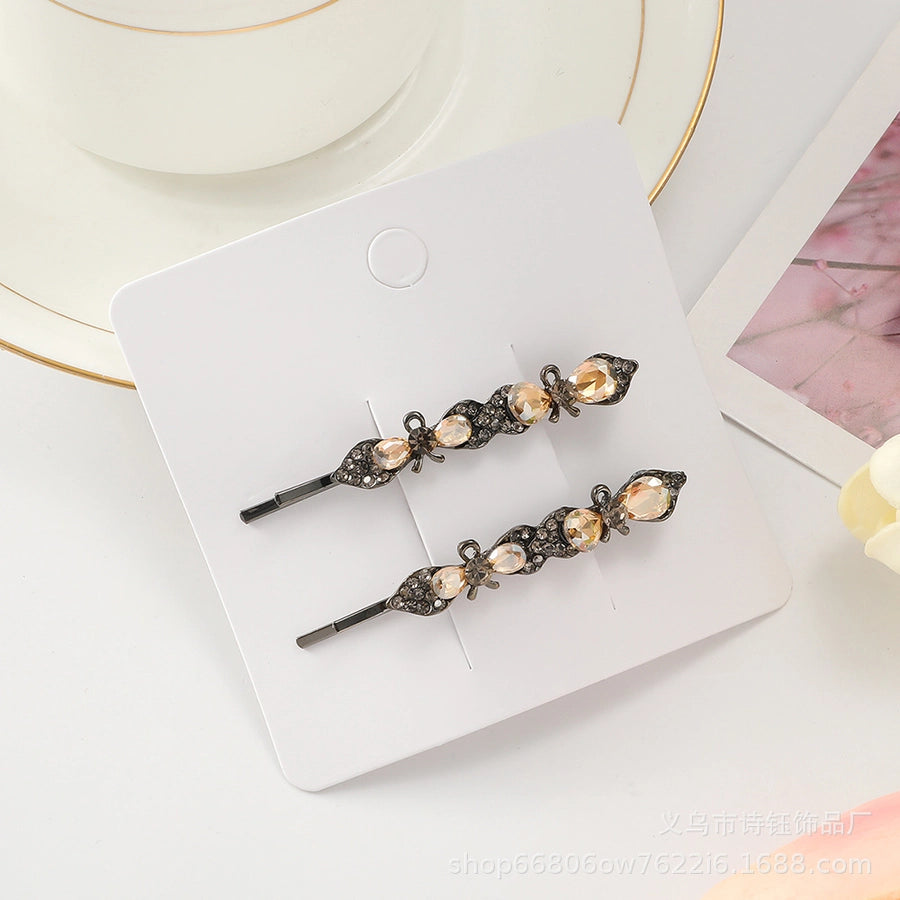 Women's Simple Style Classic Style Color Block Alloy Inlay Rhinestones Hair Clip