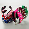Women's Casual Elegant Knot Cloth Inlay Rhinestones Pearl Hair Band
