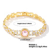 Copper K Gold Plated Inlay Water Droplets Zircon Bracelets