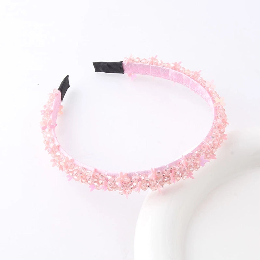 sweet solid color artificial crystal hair band 1 piece