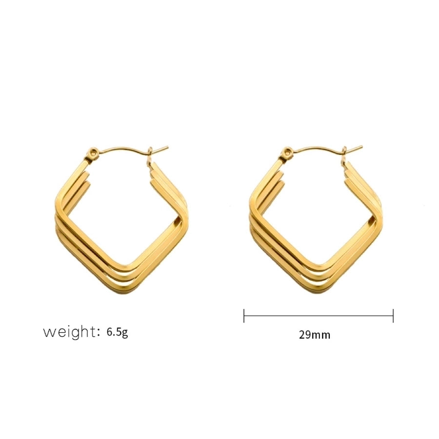 1 Pair Simple Style Geometric Titanium Steel 18K Gold Plated Earrings