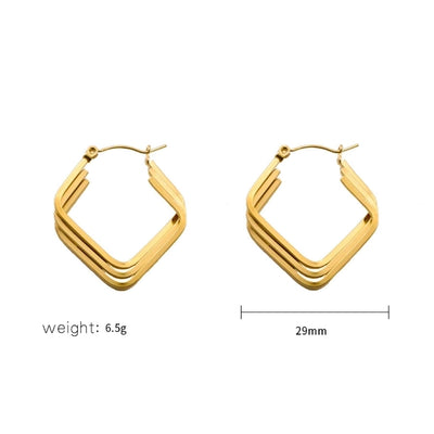 1 Pair Simple Style Geometric Titanium Steel 18K Gold Plated Earrings
