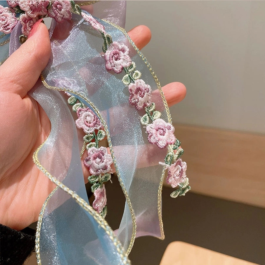 sweet bow knot synthetic yarn hair clip