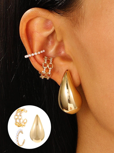 1 Piece Nordic Style Simple Style Geometric Water Droplets Copper Ear Cuffs