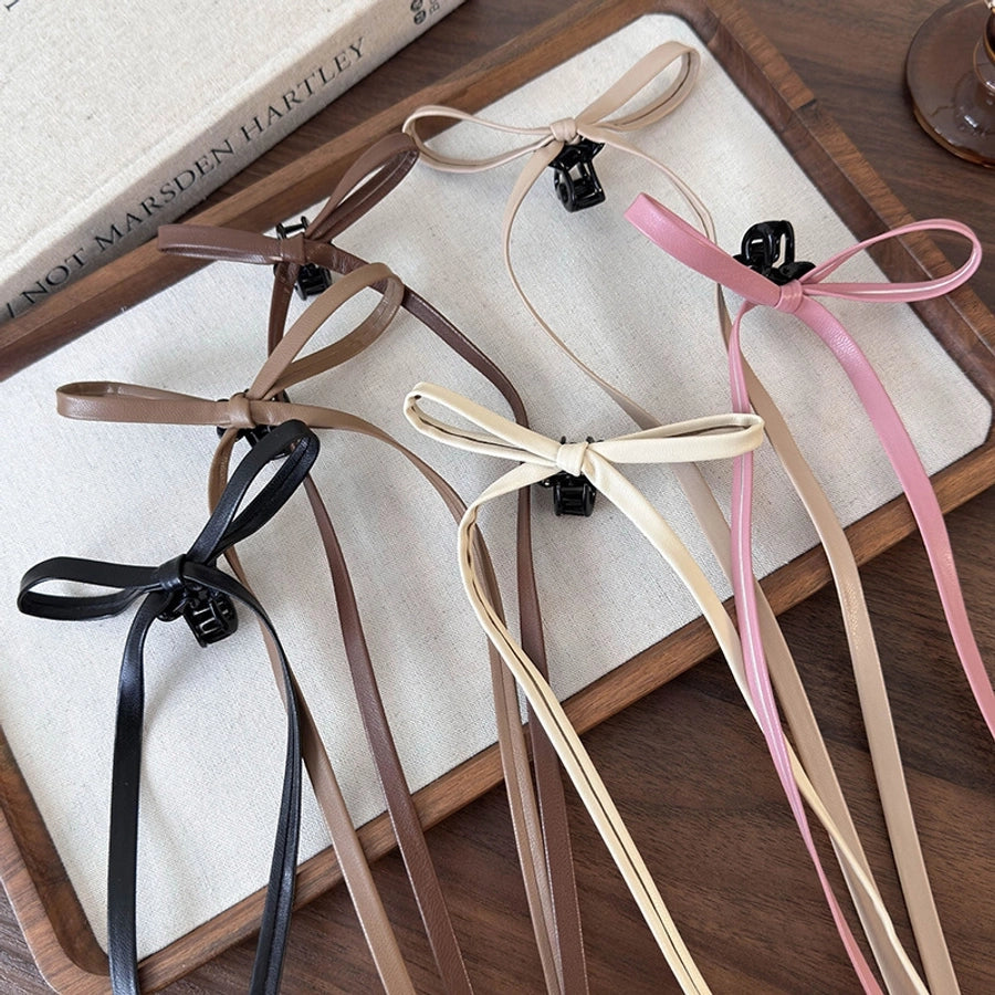 Women's Elegant Classic Style Bow Knot Arylic Leather Hair Claws