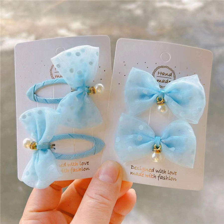 simple style bow knot cloth hair clip