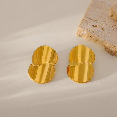 1 Pair Elegant Classic Style Geometric Circle Flower 304 Stainless Steel Ear Studs