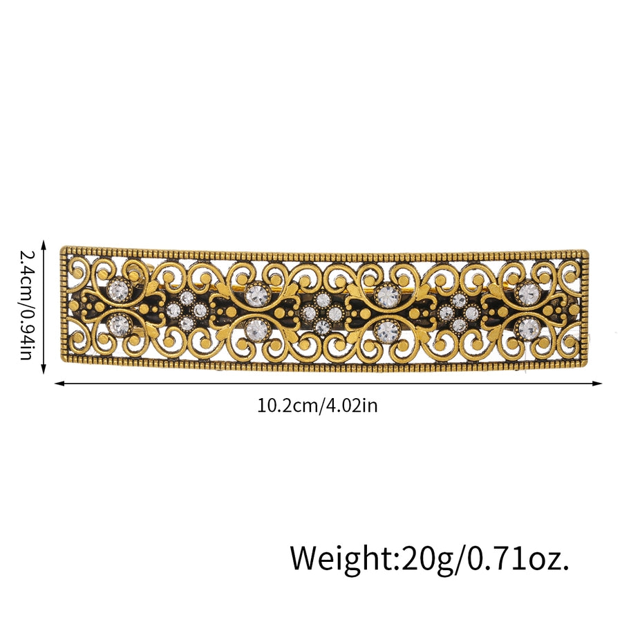 1 Metal Diamond Rectangular Pattern Hollow Spring Clip