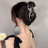 fashion flower metal plating artificial rhinestones hair claws 1 piece