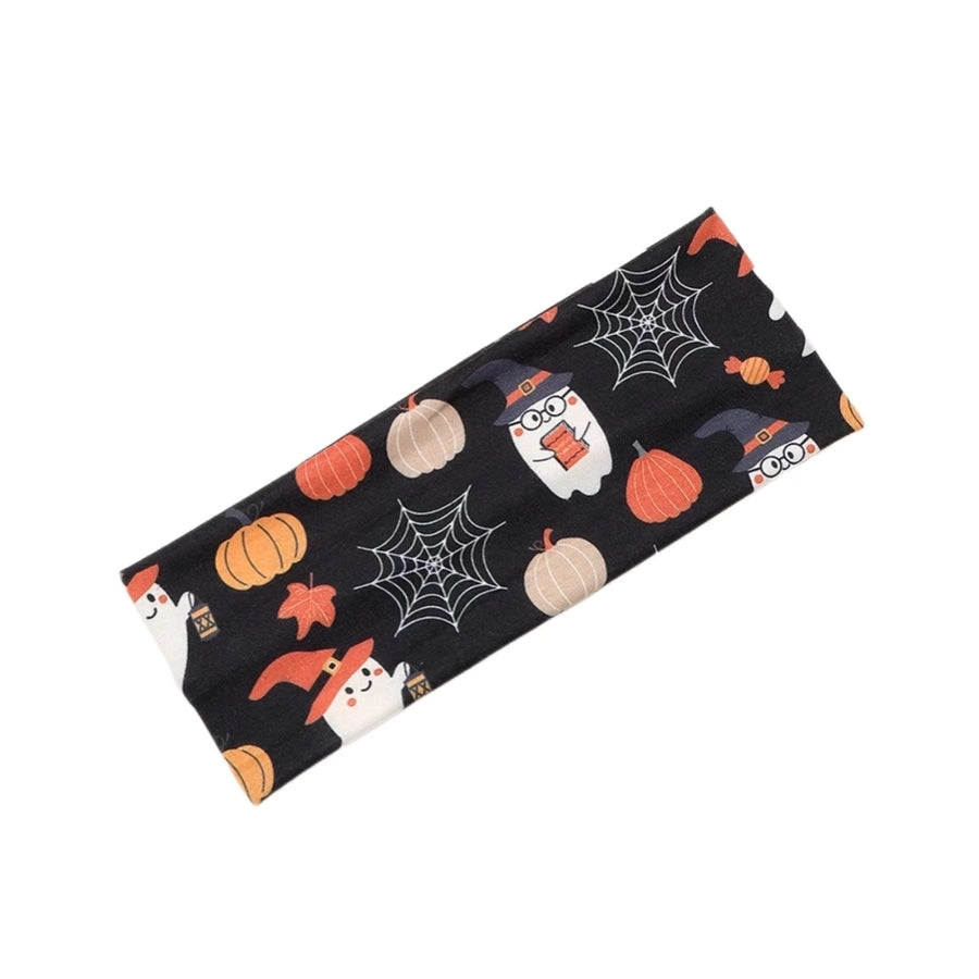 Women's Cute Funny Pumpkin Cartoon Character Spider Cloth Printing Hair Tie