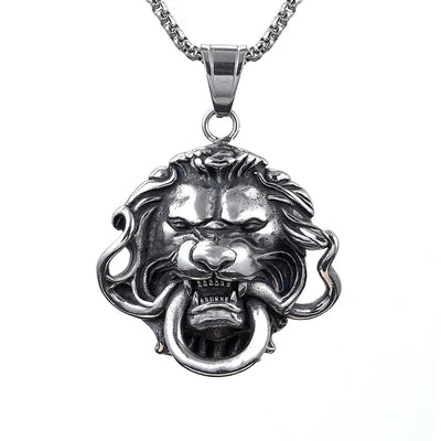 Jewelry Retro Lion 304 Stainless Steel Pendant Necklace