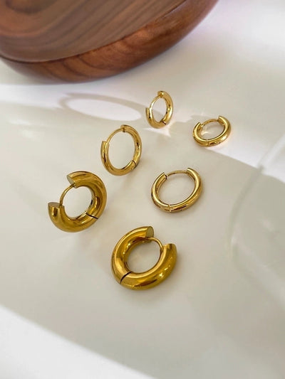 6 Pieces IG Style Simple Style Commute Geometric 316L Stainless Steel  18K Gold Plated Earrings