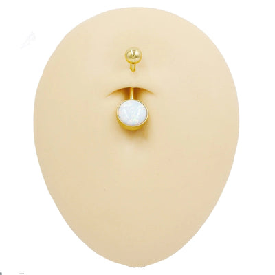 1 Piece Belly Rings Punk Simple Style Artistic Maple Leaf Rose 316 Stainless Steel  Alloy Epoxy Acrylic Rhinestones 18K Gold Plated