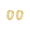 1 Pair IG Style Geometric Inlay Copper Zircon Gold Plated Earrings