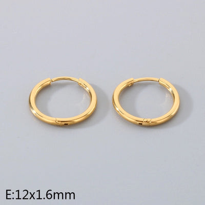 1 Pair Simple Style Round 304 Stainless Steel 18K Gold Plated Earrings